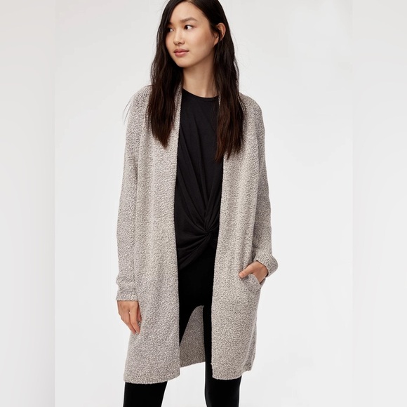 Aritzia Community gray marled long open cotton cardigan - XXS - Picture 3 of 7